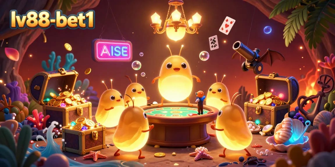 Experience vibrant casino action with glowworms illuminating the scene at lv88-bet1.