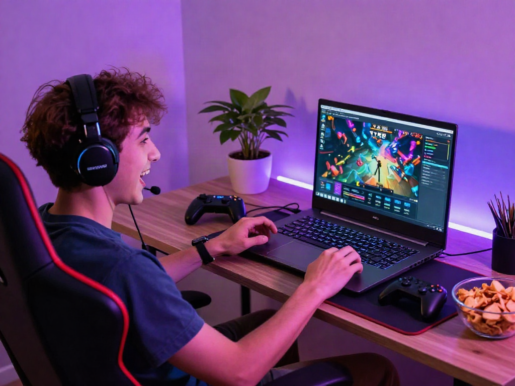 Player enjoying TX88 online gaming in a cozy home setup.