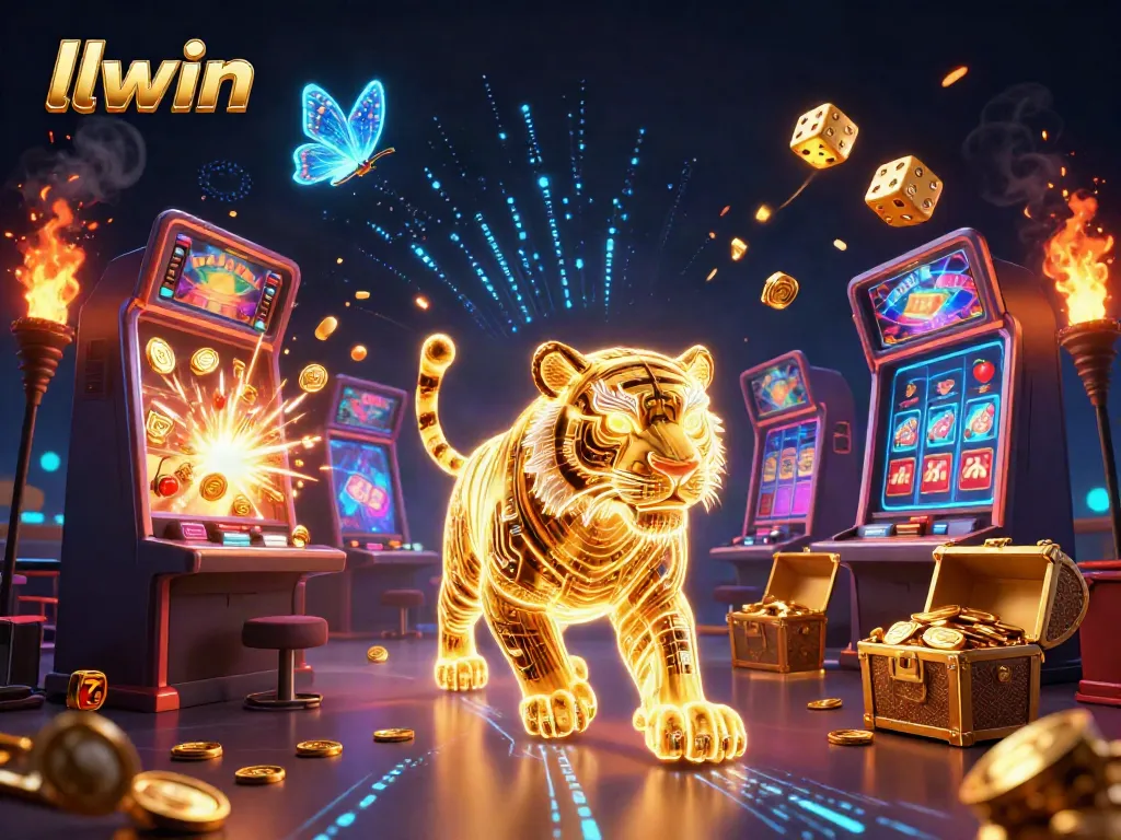 Experience the thrill of llwin with a dynamic digital casino scene featuring cartoon characters and jackpot action.