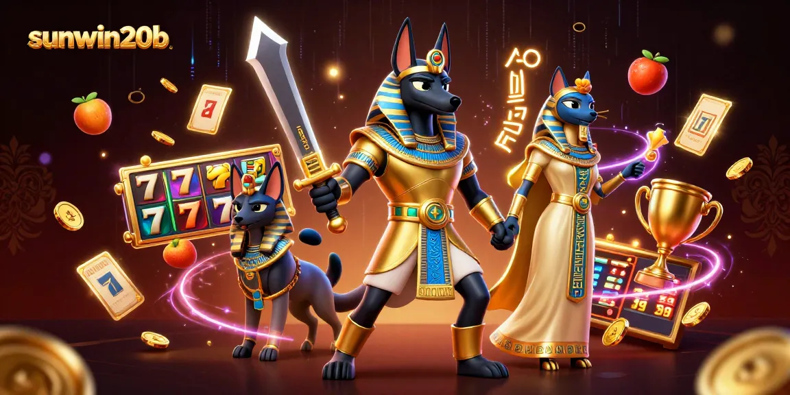 Experience the excitement of sunwin20b with Anubis and Bastet in a vibrant video gambling scene.