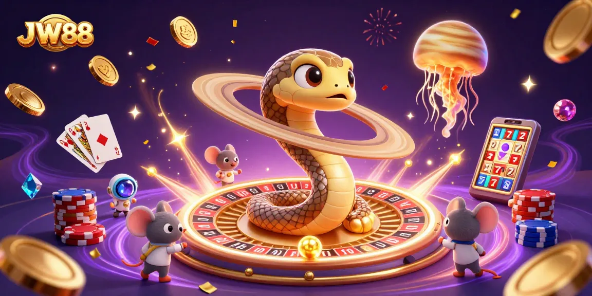 Experience the thrill of J W88 as astronauts bet on a cosmic roulette with gold coins flying around.