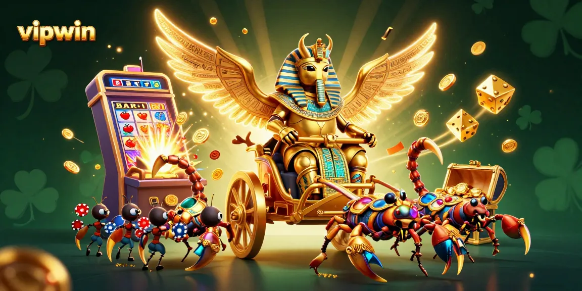 Experience thrilling gameplay at vipwin with a dazzling illustration of a colorful casino world.
