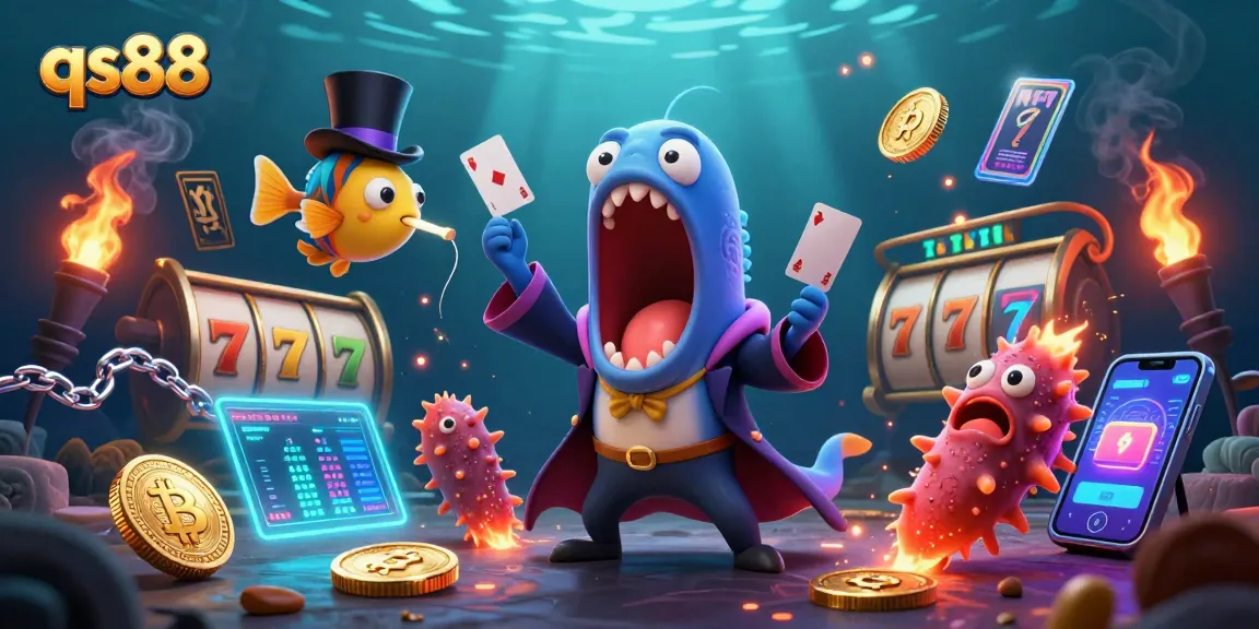 Engage in winning strategies at qs88 with an exciting 3D illustration of a magical underwater casino scene.
