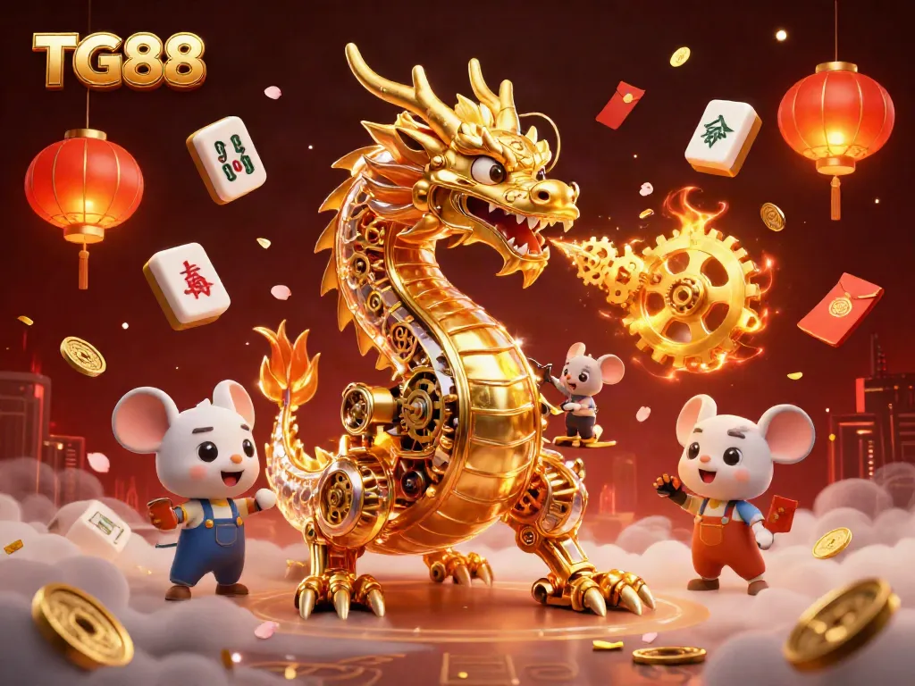 Engage in thrilling gaming at TG88 with a stunning 3D dragon scene filled with excitement.