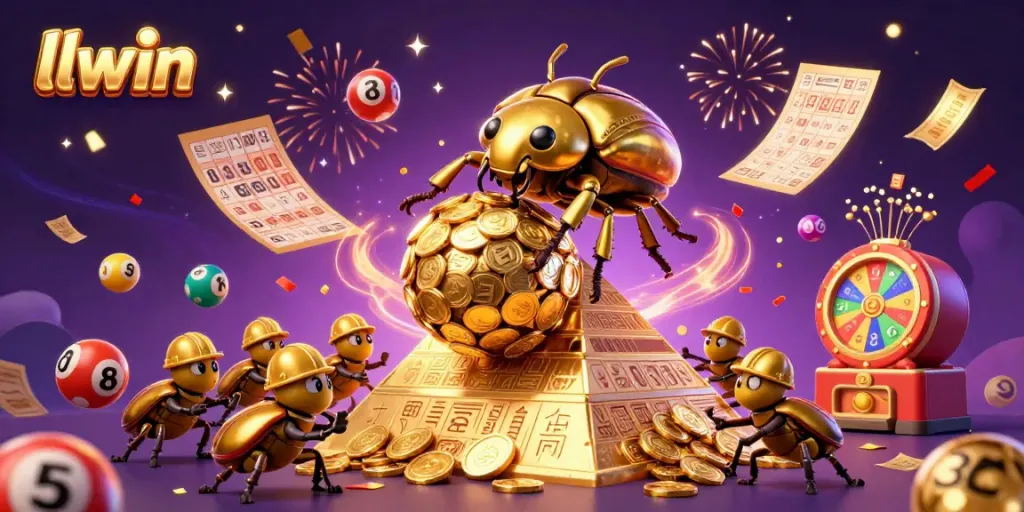 Experience exciting gambling adventures with llwin's dazzling promotional scene featuring captivating casino elements.