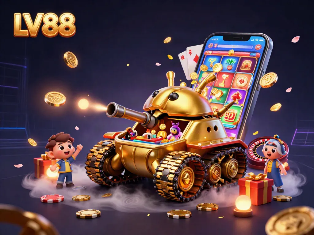 Engage with LV88’s immersive gaming experience through a colorful 3D casino atmosphere.