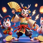 Link qs88 offers an engaging atmosphere with a kabuki warrior and crypto themed elements.
