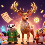 Engage with febet's thrilling excitement in this vibrant, dynamic online casino illustration featuring rich game elements.