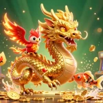 Experience the thrilling world of lx88 casino games with a golden dragon and phoenix amidst vibrant visuals.