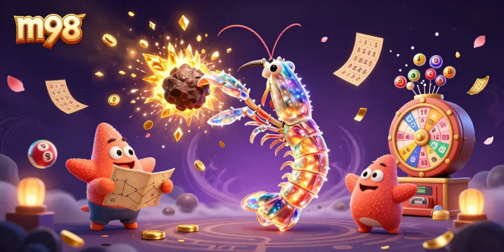 Experience thrilling m98 gaming adventures with colorful lottery elements and vibrant visuals.