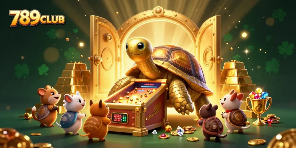 Win big at 789CLUB with an exciting 3D game environment featuring golden treasures.