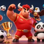 Experience thrilling betting actions with lv88, featuring the energetic bull mascot and dynamic sports elements.